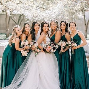 NWT Lulus Green Satin Dress